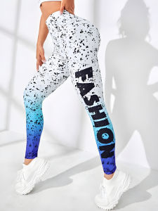 Womens High Waist Hip Lift Gradient Color Yoga Pants Leggings Tight Slim Fit Gym Running Fitness Soft Comfortable Pants