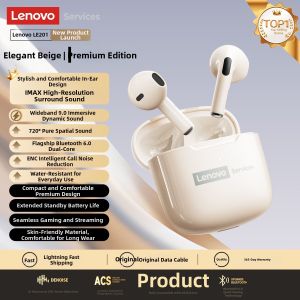Lenovo | Bluetooth Wireless Headphone High Quality Long Battery Semi In-Ear