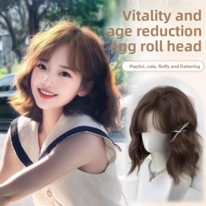 MONLEYTA | Womens Short Hair Wig Full Head Airy Bangs Lolita Thin Summer Famous JK Natural Looking Heat Silk Hair Extension