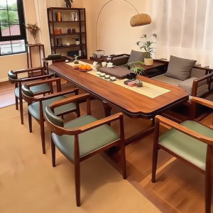 New Chinese Style Tea Table And Chair Set Black Walnut Solid Wood Furniture for Drinking Tea And Removing Living Room