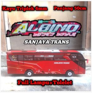 Muniatur bus tolelet basuri PO.Sanjaya trans Albino mainan anak terbaru kado ultah anak