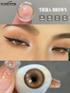 Bộ Kính Áp Tròng Màu EYESHARE 2 Chiếc - Xanh Dương Xanh Lá Xám Nâu Mềm Mại Chất Liệu HEMA Trang Điểm Mắt Thời Trang Kính Đen Mềm