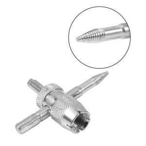Silver Auto Tyre Valve Core Puller Repair Tools 4-in-1 Valve Stem Core Remover Installer Tool Auto Motorcycle Accessorie