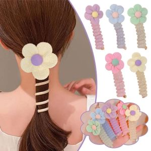 Hàn Quốc trẻ em màu Kẹo hoa dây điện thoại cột tóc cô gái tóc đuôi ngựa cao buộc tóc co giãn tóc băng buộc đầu phụ kiện