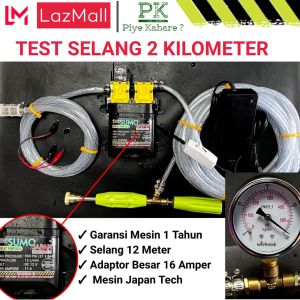 SET LENGKAP POMPA DC 12V DOUBLE PUMP Sumo JAPAN +550 PSI ORIGINAL SINLEADER HIGH PRESSURE - SET ADAPTOR 16A