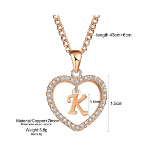 Customizable Love Pendant Necklace with Zircon - Initial Jewelry 26 Letter Personalized Gift for Men And Women