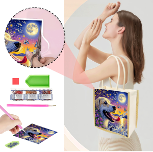 other | 1 Piece of Diamond Painting Shopping bag puppy Pattern Canvas Material Interchangeable Pattern daily outing Fashion Accessor