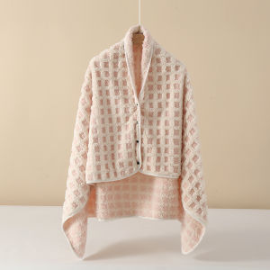 Flannel Japanese Style Plaid Pajamas Womens Tops Single Long Sleeve Coral Fleece Winter Fleece-lined Thickened Shawl Home Wear