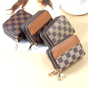 Ví nữ 2 khóa nhiều ngăn họa tiết caro cao cấp BAG U VUO98