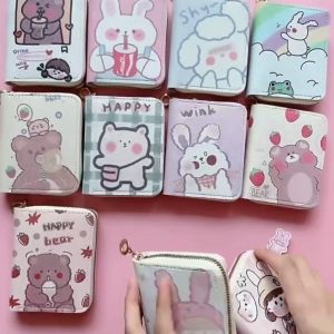 ถุงกระเป๋าเงินเฟรชชี่ยี่ปูนน่ารักสไตล์ยิ่งขึ้น กระเป๋าสตางค์แบบสั้น ผู้หญิง 35 กระเป๋าเงินมินิ 34 ซิปรูด