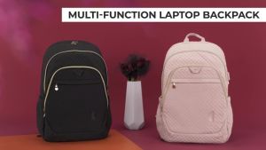 Tas Ransel Laptop BAGSMART 173 Inch Wanita dengan Port Pengisian Daya USB