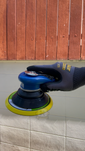 OKURA เครื่องขัดกระดาษทราย 6 นิ้ว สีฟ้า พร้อม ถุงเก็บฝุ่น ลดเล็กน้อย ขัดกระดาษทราย ขัดลม