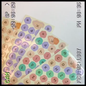 1pc Ins Color Alphabet Label Sticker Sealing Collage Kawaii Small Pattern English Letter Stationery Creative Diy Decorative Sticker