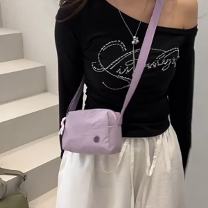 【Delivery 24 hours】Japanese Style Canvas Crossbody Bag Casual Simple Square Shoulder Bag Lightweight Everyday Tote for Women Vintage Aesthetic Messenger Purse