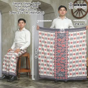 Sarung Goyor Batik Pria Dewasa Motif Botol Agung 6 Putihan Rayon Premium Terbaru