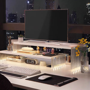 Elevating Dual-layer Monitor Stand Office Desk Organizer