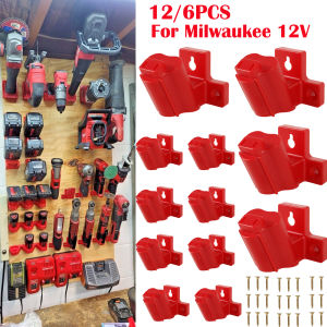 12/6pcs Tool Holder Mount Compatible for Milwaukee M12 12V Drill Tool Hangers ABS Plastic Tool Battery Holder for Power Tool