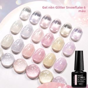 Gel Nền Cao Su Màu Hồng Nude Tuyết Trắng Lấp Lánh 7ml Giữ Màu Lâu Sáng Bóng Dùng Trang Trí Móng Tay Tự Làm Của MEET ACROSS