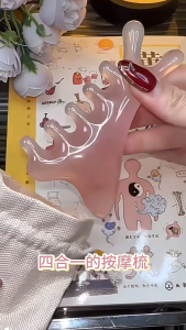 [Hot]4-in-1 Meridians Massage Comb Facial Massager Tool Body Face Scraping Tools  Meridian Dredging Lifting Firming Skin