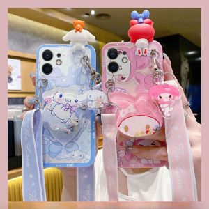 Cute Silicone iPhone 11 Case Miffy Dog Crossbody Backable Cartoon Protective Cover for Apple Phones Soft Shell Creative Design
