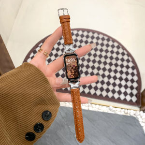Uhada Leather Smart Watch Band for Xiaomi Band 10 pro Autumn Winter New Butterfly Lychee Pattern Sports Intelligent Creative Pin Buckle