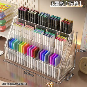 Transparent Large Capacity Markers Storage Rack Desktop Organizer for Students Watercolor Pencils Arrangement Plastic Stand