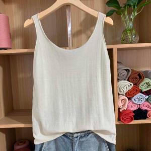 Summer Cotton Vest Womens Casual Thin Style Pure Cotton Thread Versatile Wide Strap Simple Base Layer Outdoor Wear Cotton Flower Wind