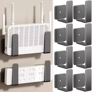 Wall Mount Router Power Strip Holder Carbon Steel No Drill Wifi Placement Rack Multifunctional Space Saving Wall Support Bracket