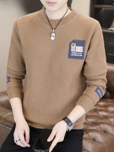 HENGYUANXIANG | Hengyuanxiang Mens Thickened Long Sleeve Knitted Sweater Winter Warm Inner Wear Fleece One-Piece Knitwear Fashion Urban Style