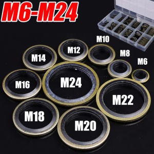 【WOKEN】150PCS O-Type Seal Ring Classification Kit Car Oil Drain Screw Combination Washer Drain Plug Replaceable Washer Sealing Set M6 M8 M10 M12 M14 M16 M18 M20 M22 M24