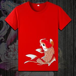 Áo Thun Cotton Nam Mùa Hè Mỏng Rộng Rãi in Hình Cá Tay Ngắn Thường Ngày Thời Trang Mùa Hè Cho Cặp Đôi Áo Thun Cotton Nguyên Chất