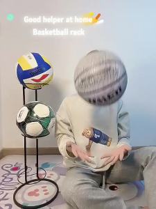 4/5 Layers Metal Basketball Ball Storage Rack Ball Organizer Rack For Home School Use Portable Outdoor Ball Stand Holder