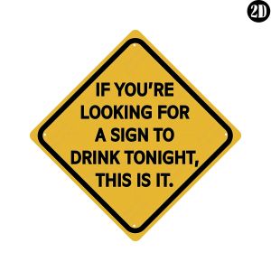 CIFbuy | Vintage Funny Let’s Drink Tonight Metal Tin Sign 8x8 Inch Novelty Home Bar Cafe Garage Farmhouse Wall Decor