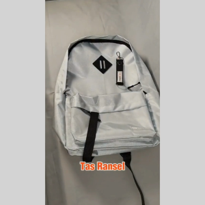 MEDWAY Tas Ransel Anak Sekolah Kuliah Kerja Warna Silver dan Bonus Gantungan Kunci