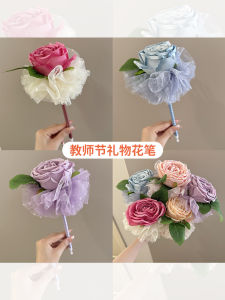 Creative Rose Eternal Flower Pen Bouquet Desk Decoration Teachers Day Gift Beginning of School Season Practical Item