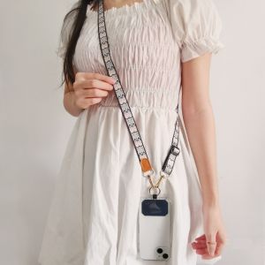 Adjustable Long Printing Charm Phone Strap Wide Version Crossbody Lanyard Pendant Band Shoulder Cord Anti-theft Mobile Rope Hang