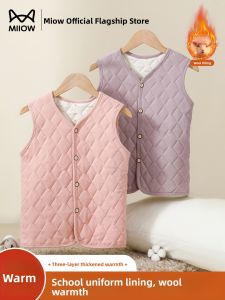 Miiow | Thickened Fleece Childrens Vest Inner Wear For Boys And Girls Warm Autumn Winter Thermal Underwear School Uniform Essential