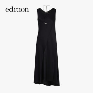 edition | Irregular Acetate Black Dress