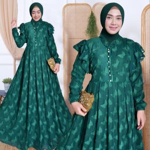 Gamis wanita modern kekinian / gamis muslim busui terbaru / gamis murah modern aluna iragading