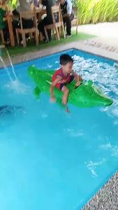 INTEX Inflatable Crocodile Ride On Pool Float Swimming Pool Swimming Ring Swimming Float Baby Kids Pelampung Duduk 58546