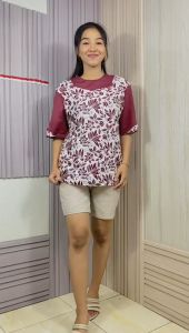 Putri Nasya - Blouse Batik Big Size Atasan Panjang Wanita ASK Kantor Formal Bahan Katun Baju Kerja Motif