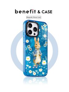 Rabbit Design Fresh Blue Flower Case Anti-Drop Magnetic