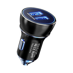 Universal Car USB Dual Port Car Charger Mini Auto Charger DC 12V/24V Super Fast Charge Adapter Mobile Phone Charger