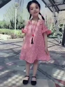 332Unlimited X Girls Dress Plaid Dress Short Sleeves Dress Princess Dress Age 3-14-year-old Size 110-160cm