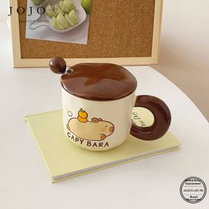 JOJO LIFE | Office Mug with Lid and Spoon Capibara Design