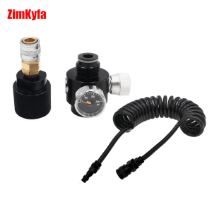 HPA CO2 Regulator with 100cm 40 Inches Low Pressure SLP FLEX Remote Hose Line to .825"-14NGO Tank Regulating Range 0~200 PSI
