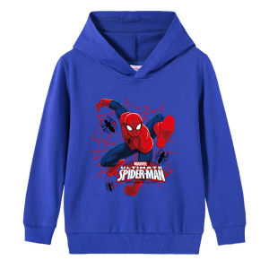 Cartoon Spiderman Long Sleeve Hoodie for Boys Spring Autumn Comfortable Breathable Cotton Childrens Outerwear Jacket