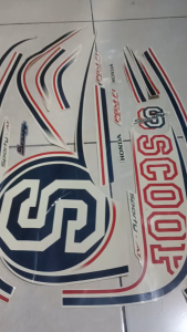 Stiker Striping Honda Scoopy Sporty 2014 Cream Lis Body Standar Berkualitas Original