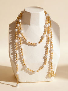 YISHU | Floral Pearl Necklace Elegant Luxurious Style