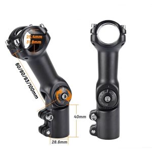 GUSTAVO Mtb Power Bicycle Handlebar Stem Road Mountain Bike Table 60/80/93/100mm Rod Adjustable Stem 31.8 25.4 Riser